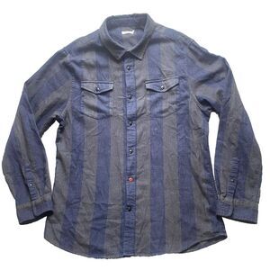 Katin Men's Vertical Stripe Button-Down Shirt in Navy and Charcoal
